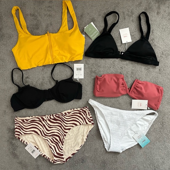 Andie Swim Bikini 6-Piece Bundle Venice Crop Caicos Scala Tropez Hipster Medium - Picture 1 of 8